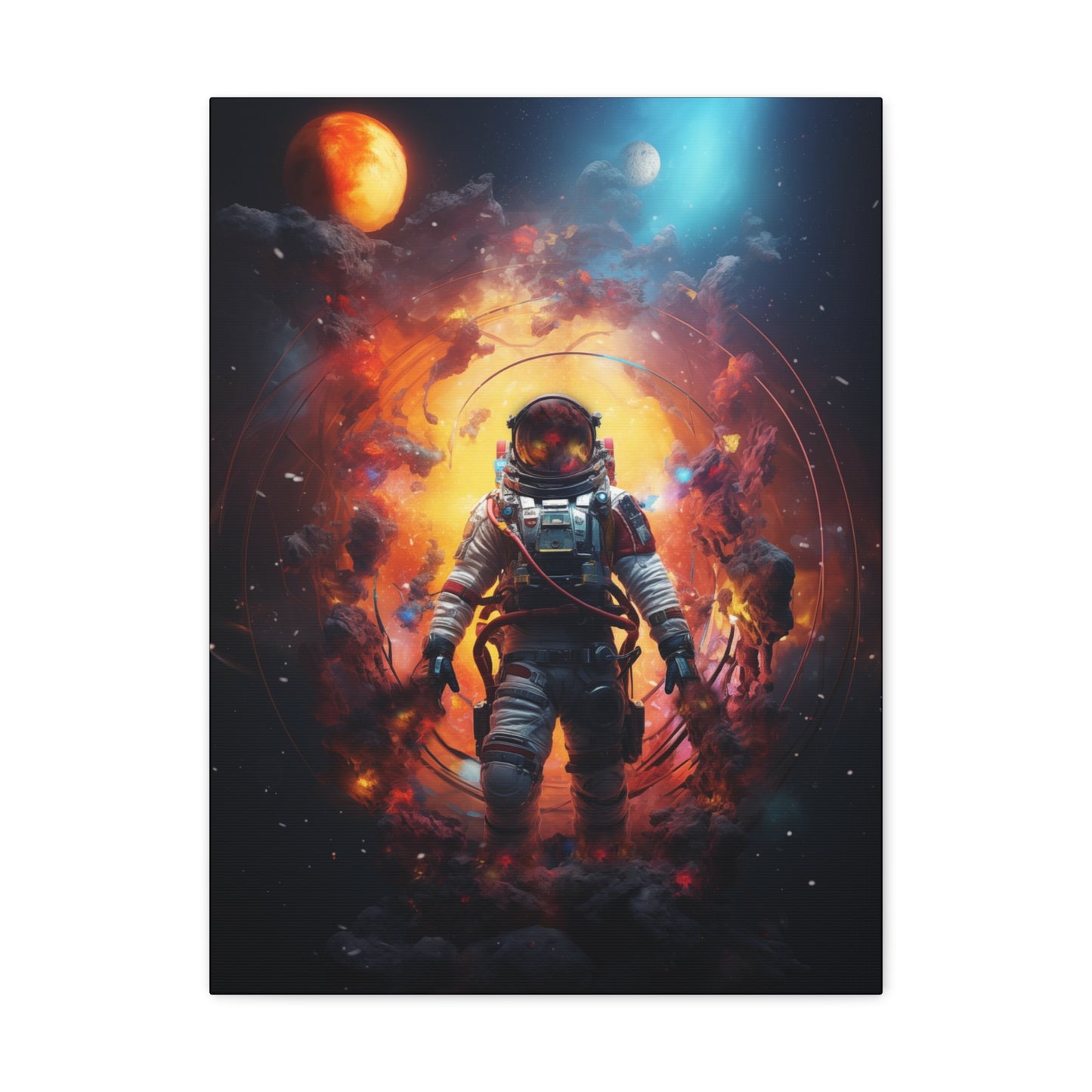 Astronaut portal to the nebula Canvas Poster