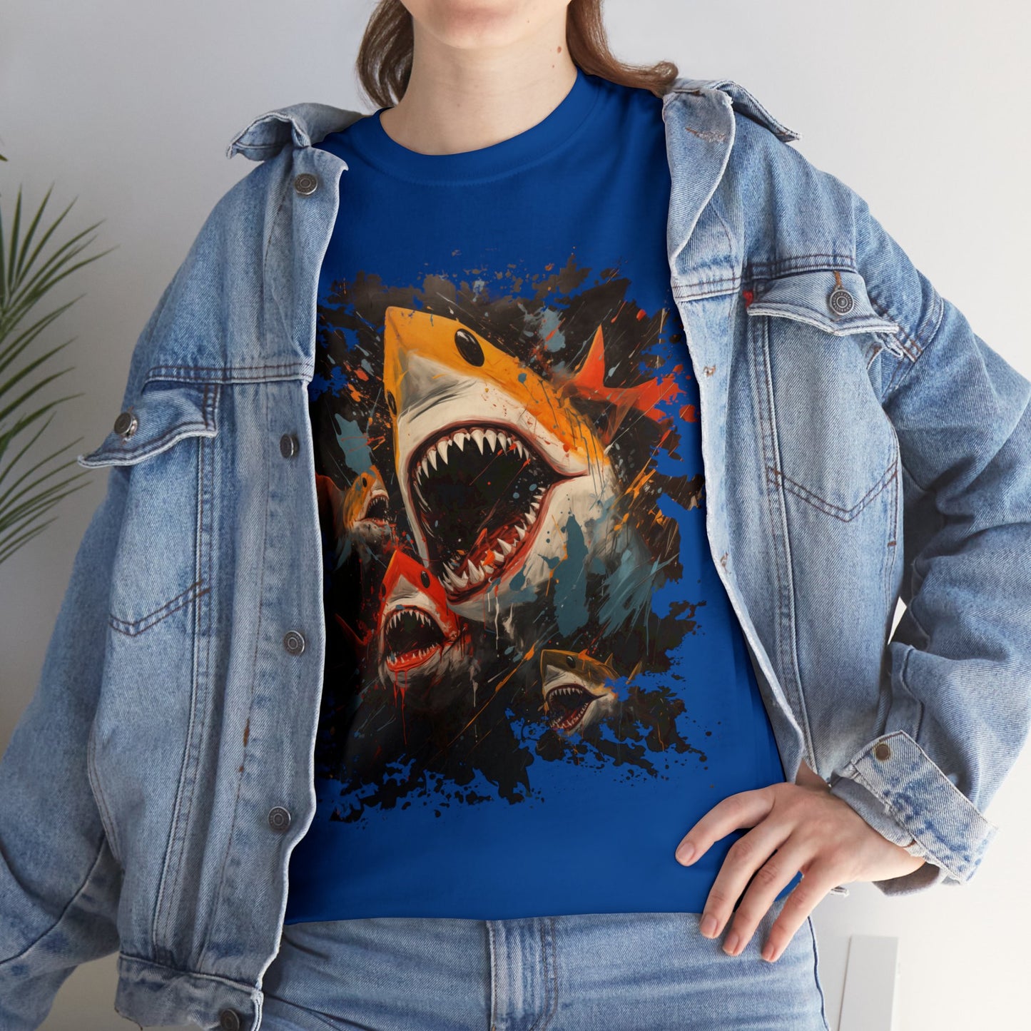 Urban Expressionist Sharks Unisex Heavy Cotton Tee (t-shirt)