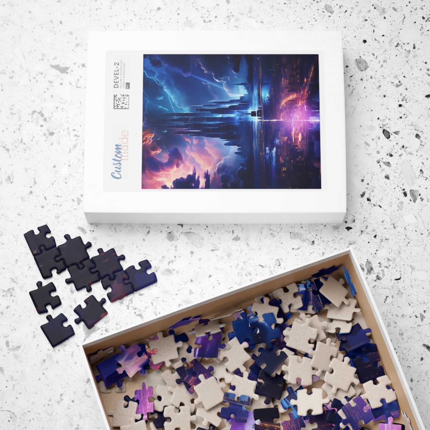 Futuristic cyberpunk style city jigsaw puzzle