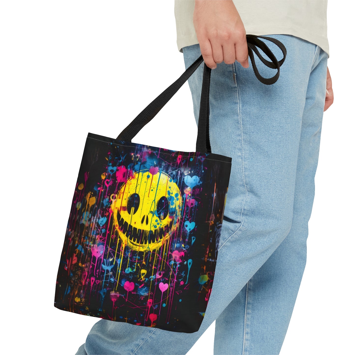 Urban Chaos: Graffiti Smiley Tote Bag