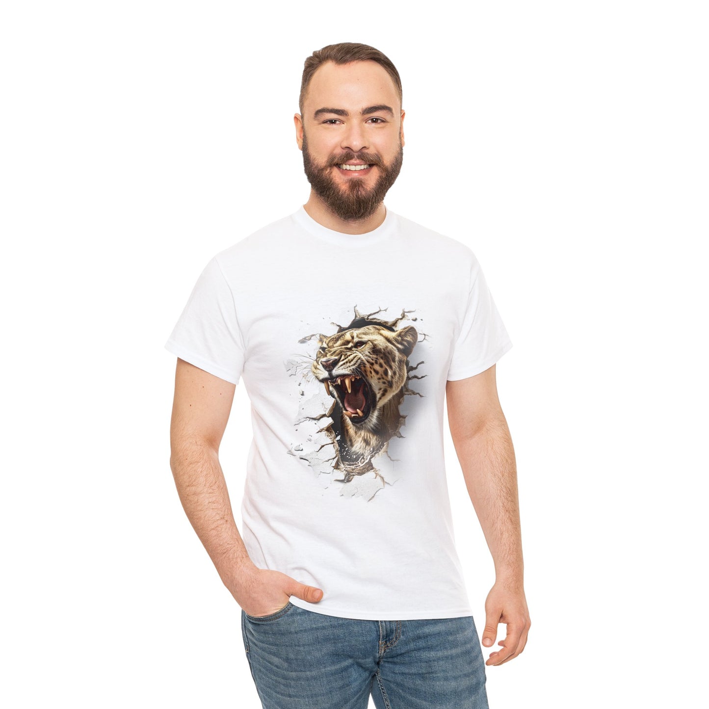 Angry Leopard Unisex Heavy Cotton Tee (t-shirt)