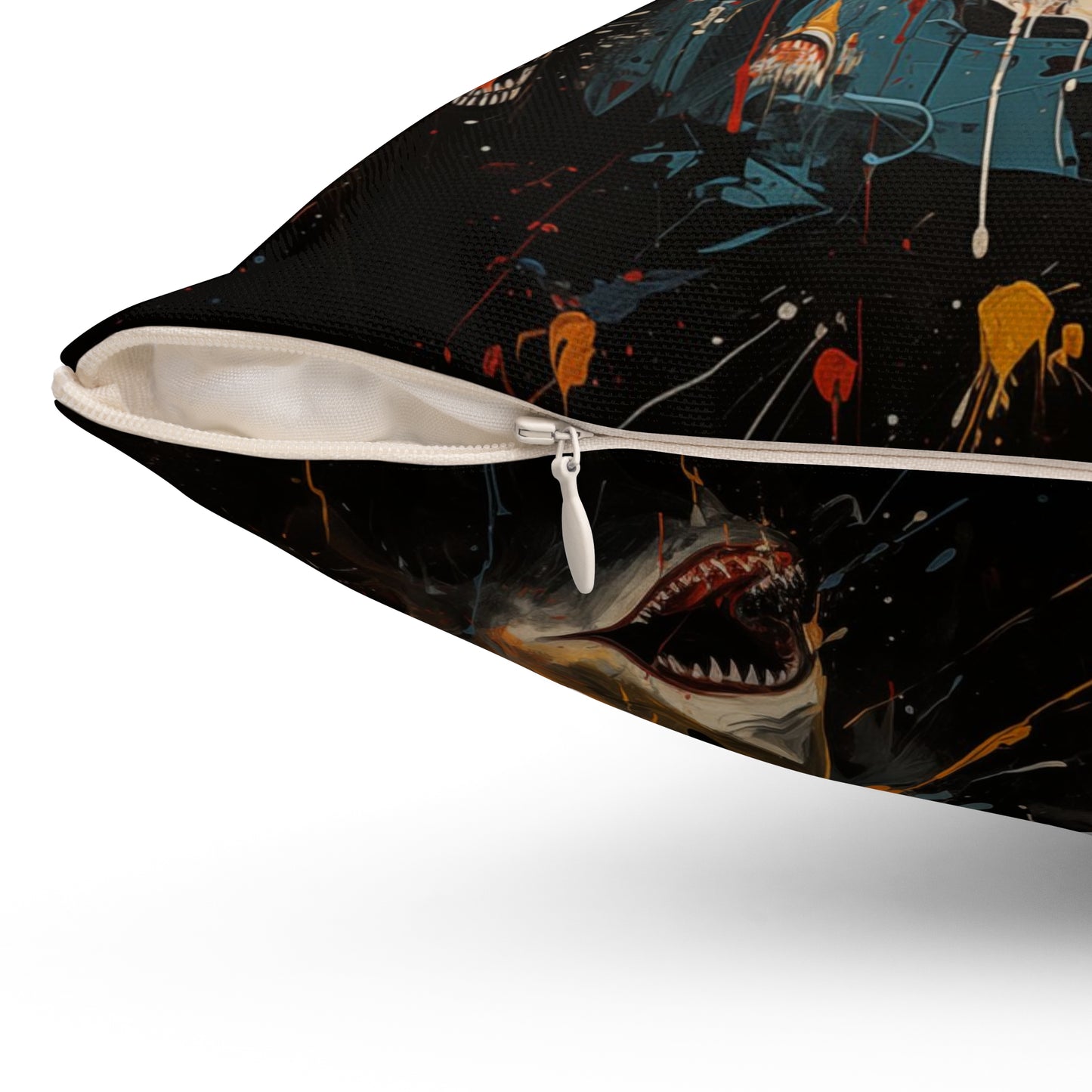 Neo expressionism Shark Pillow