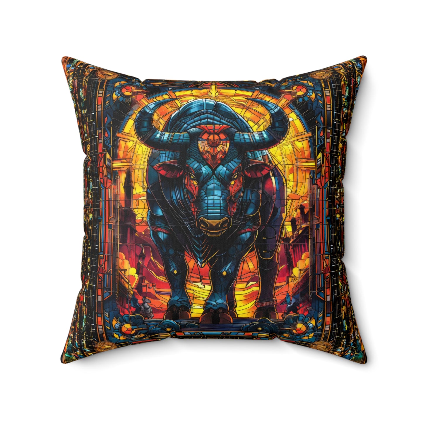 Bull Mosaic Pillow