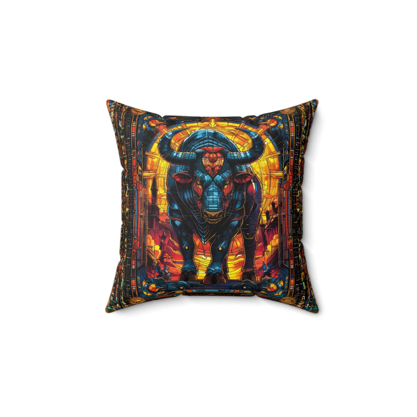 Bull Mosaic Pillow