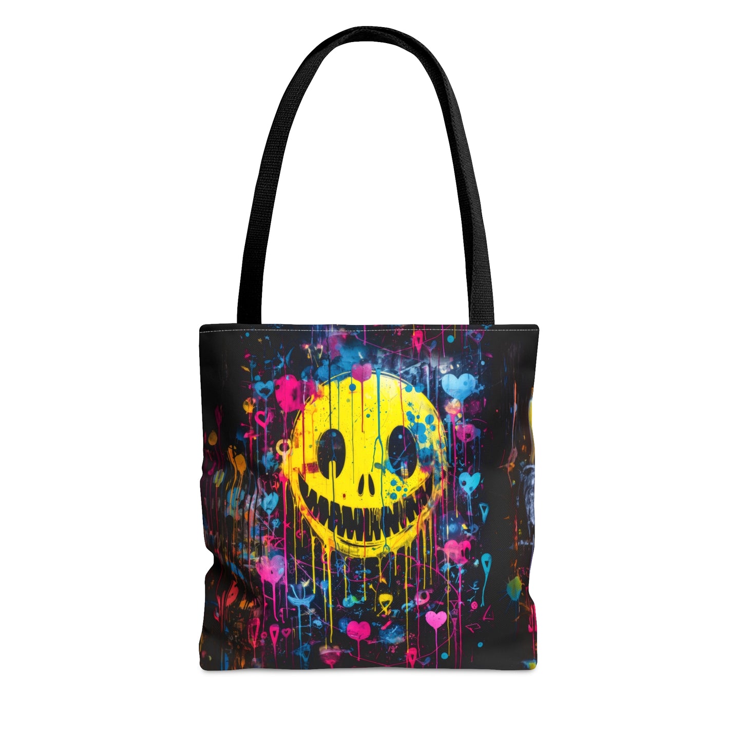 Urban Chaos: Graffiti Smiley Tote Bag