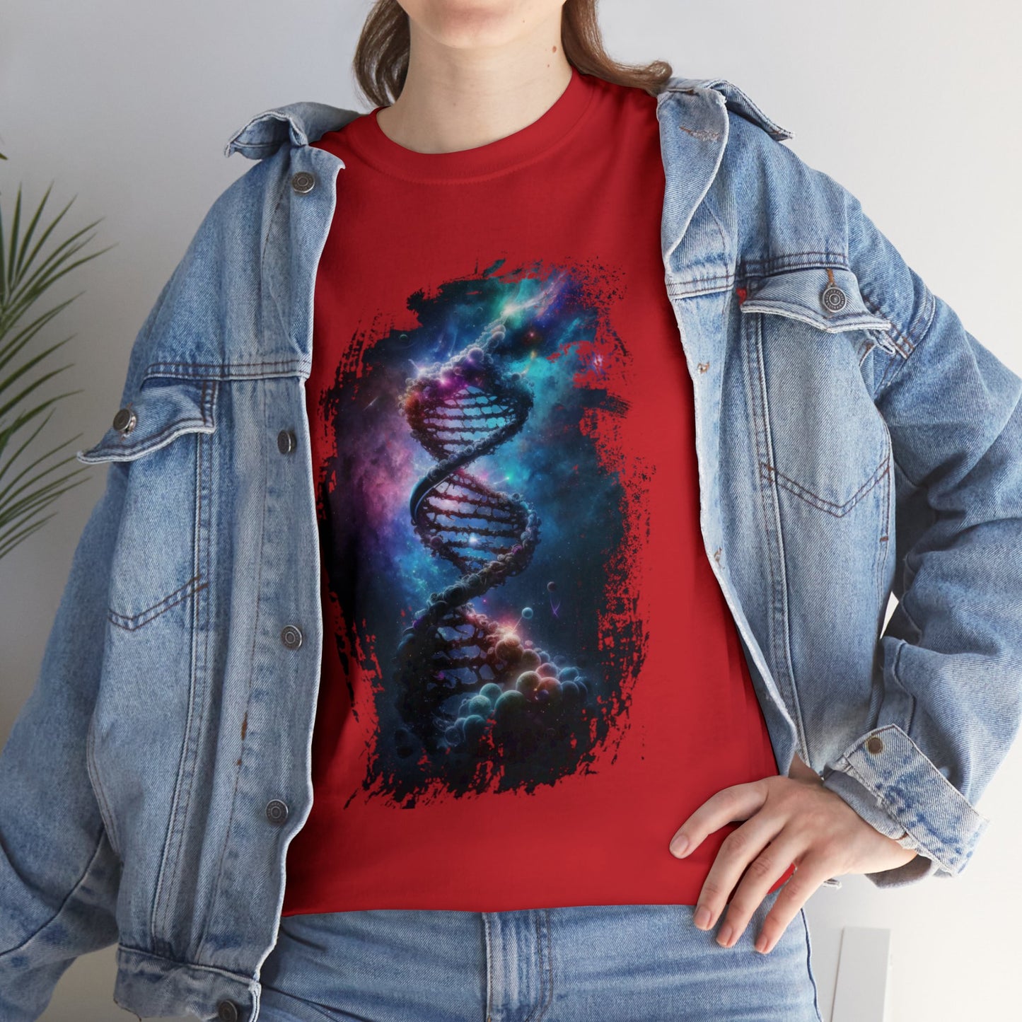 DNA Floating in Space Unisex Heavy Cotton Tee (t-shirt)