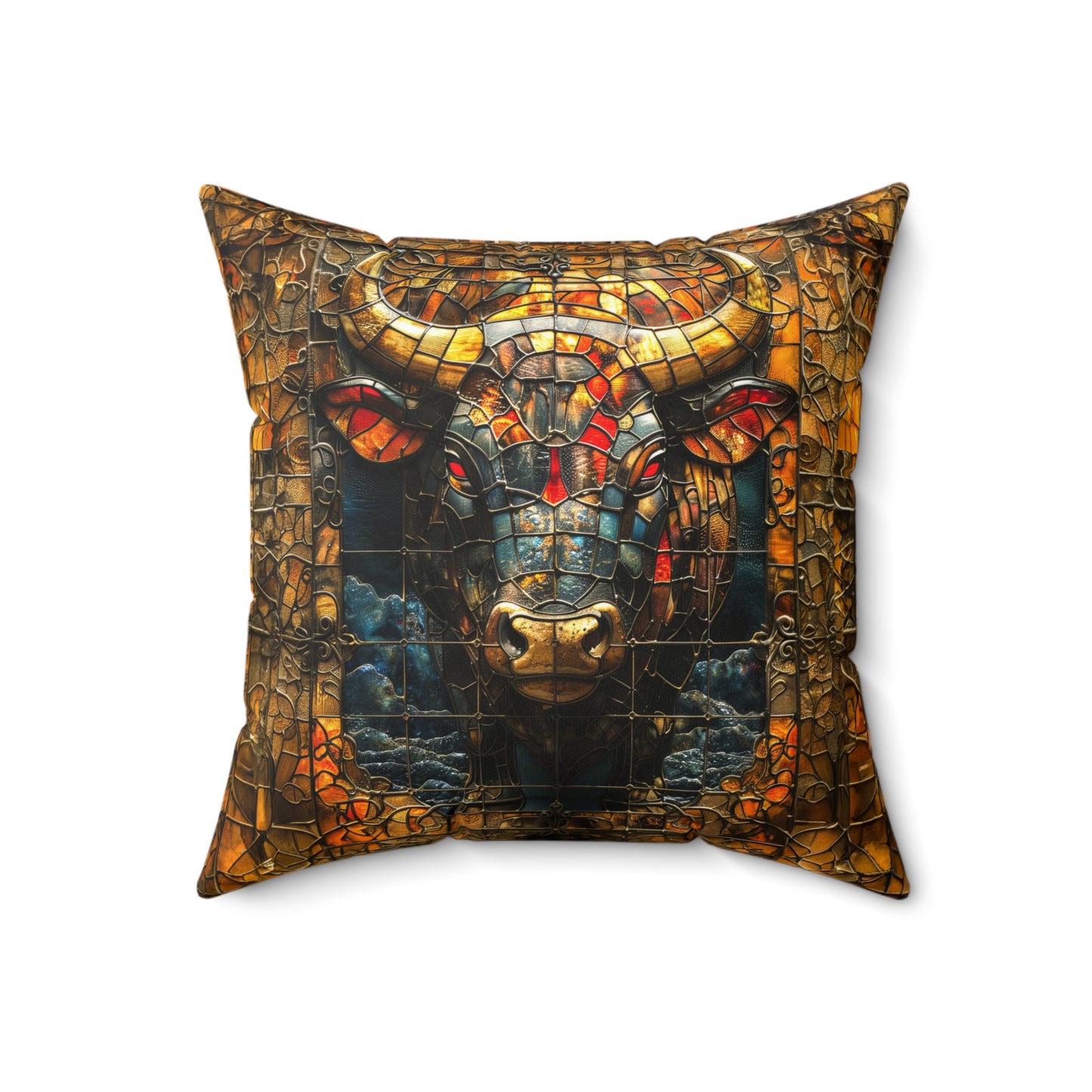 Bull Mosaic Pillow