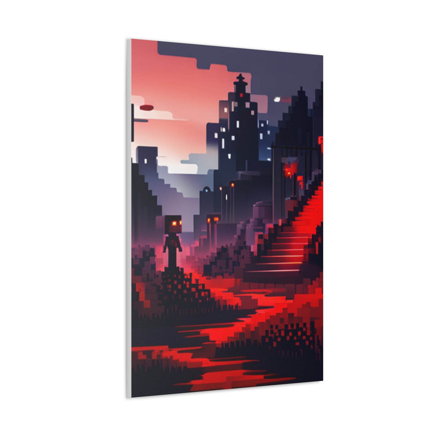 Red Creepy Castle Canvas Poster