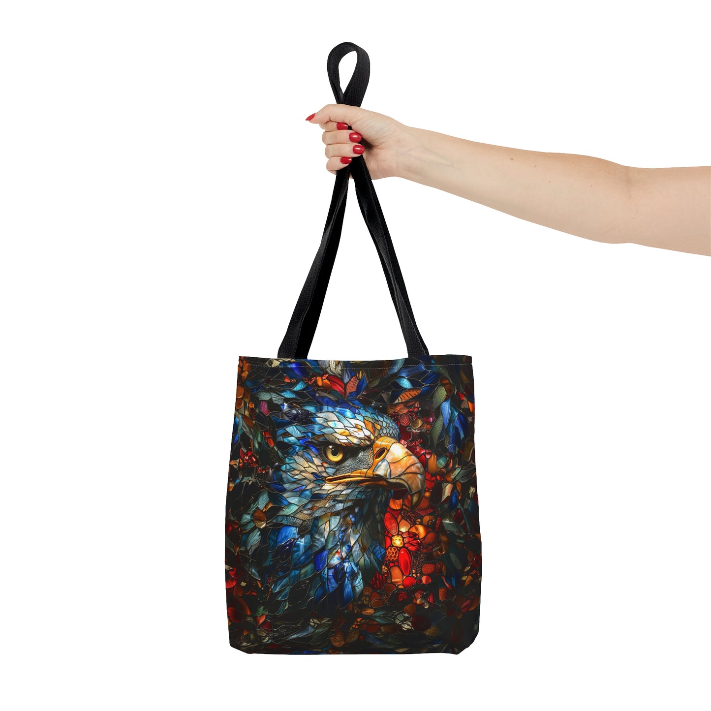 Eternal Vision: Stained Glass Eagle Tote Bag