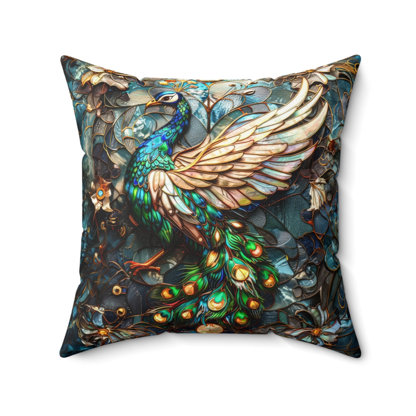 Opulent Peacock Dreams Pillow Pillow