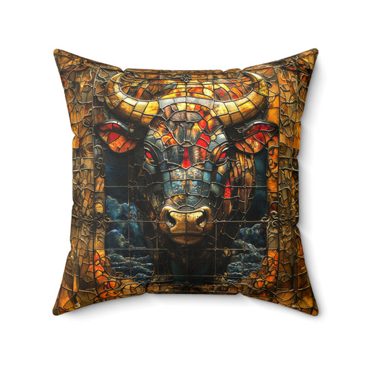 Bull Mosaic Pillow