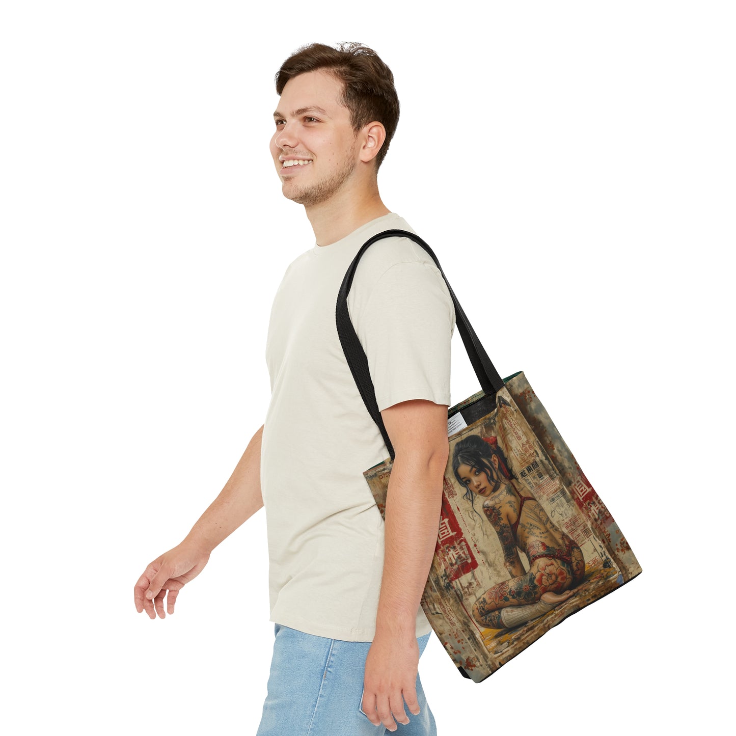 Gorgeous tattooed Asian woman Tote Bag