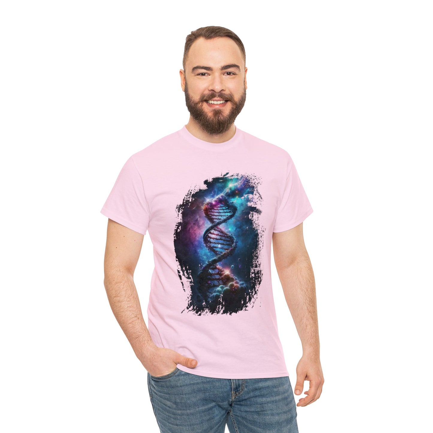 DNA Floating in Space Unisex Heavy Cotton Tee (t-shirt)