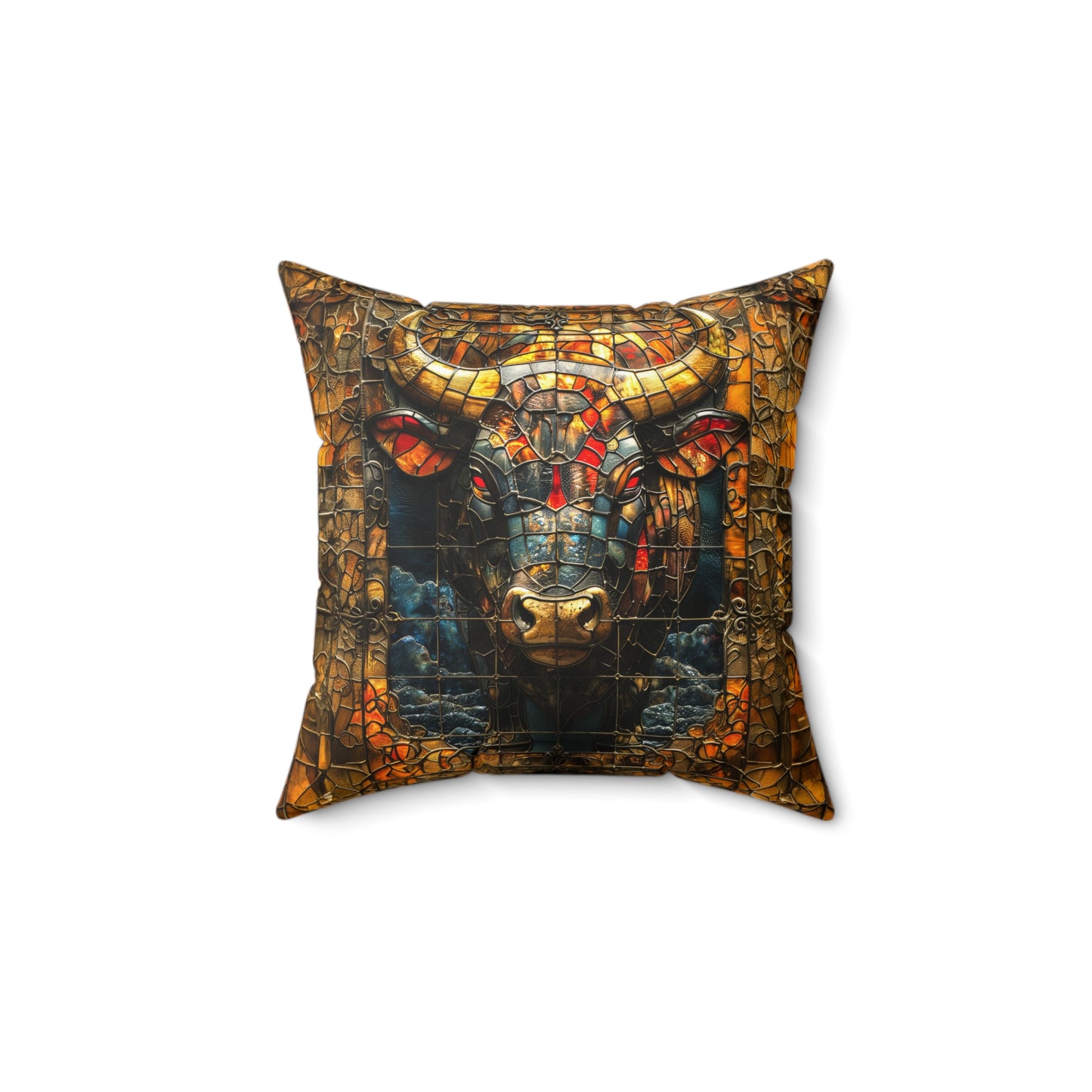 Bull Mosaic Pillow