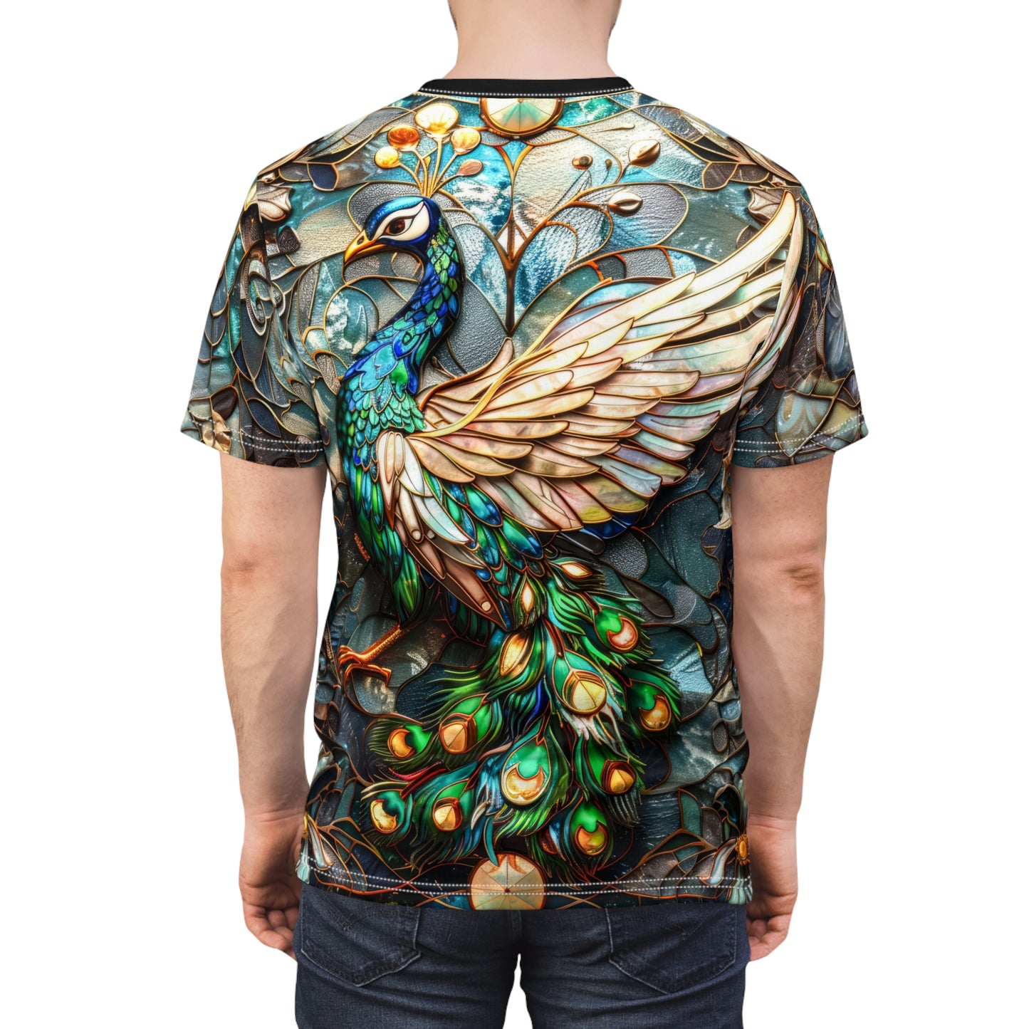 Art Nouveau Peacock Splendor T-Shirt (AOP)