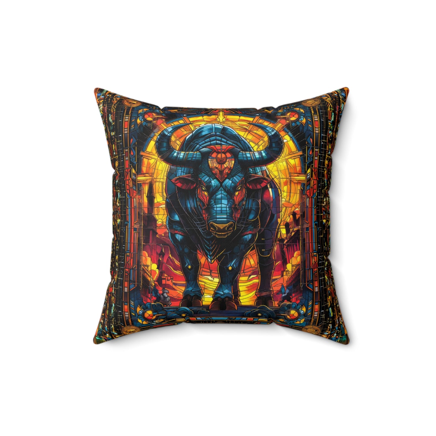 Bull Mosaic Pillow