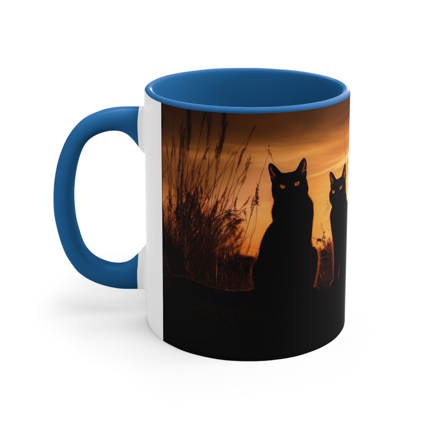 Sunset Cat Silhouette Coffee Mug, 11oz