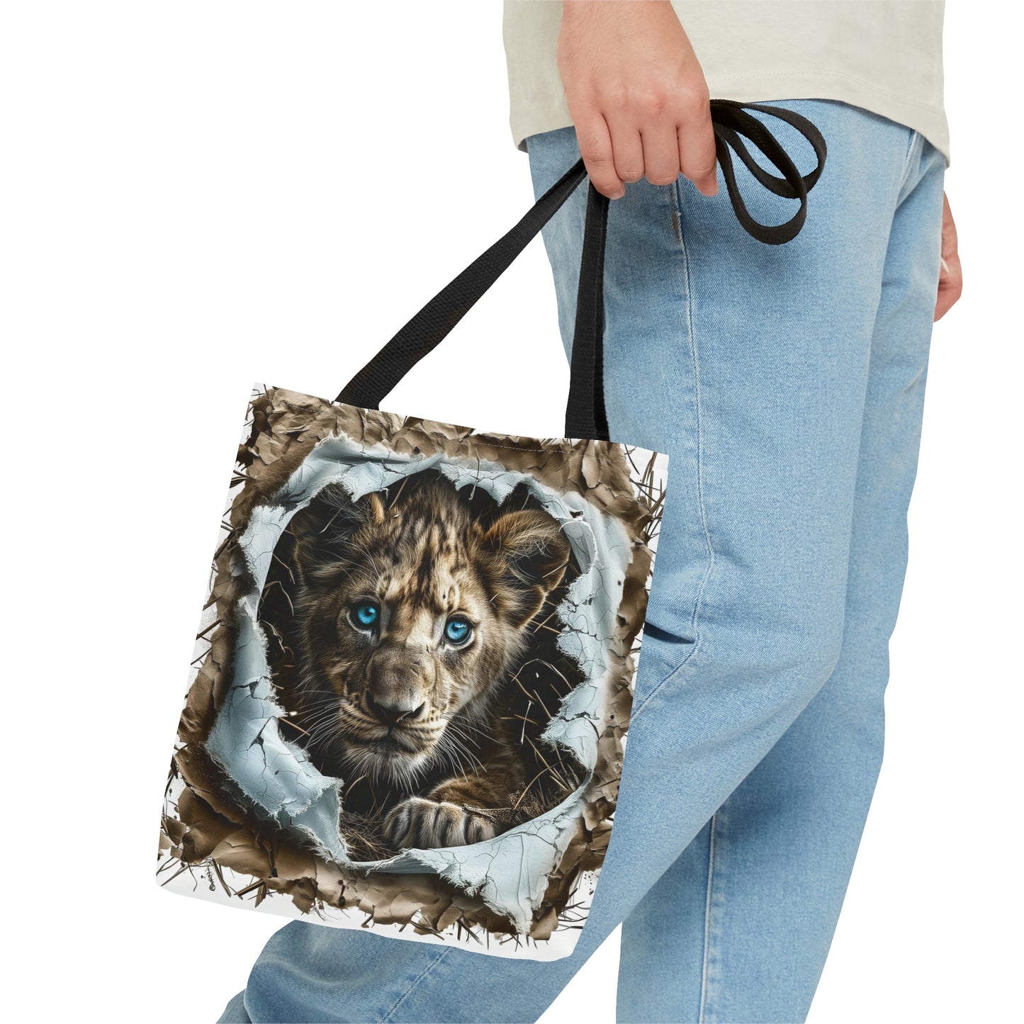 Lion Father with Son Tote Bag