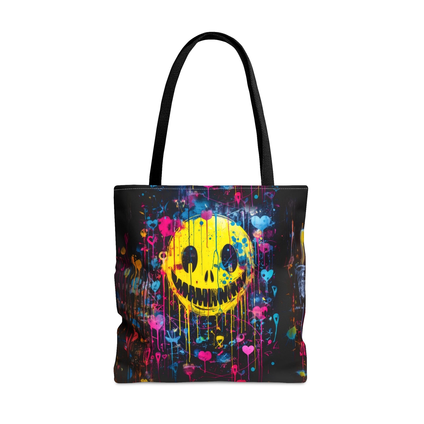 Urban Chaos: Graffiti Smiley Tote Bag