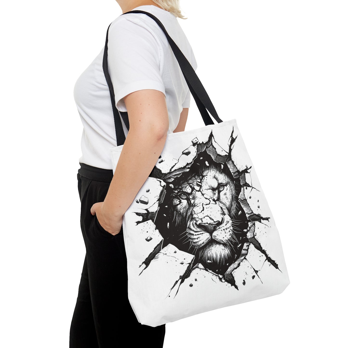 Black & White Lions Tote Bag