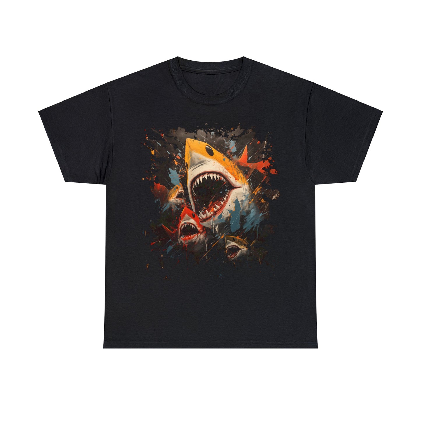 Urban Expressionist Sharks Unisex Heavy Cotton Tee (t-shirt)